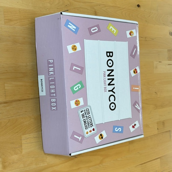 Bonnyco Pink Lightbox with full set of pink letter, emojis, and number. - Picture 2 of 3